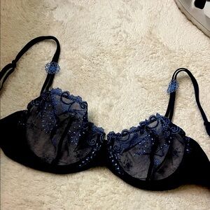 Elegant Blue Lace Bra
